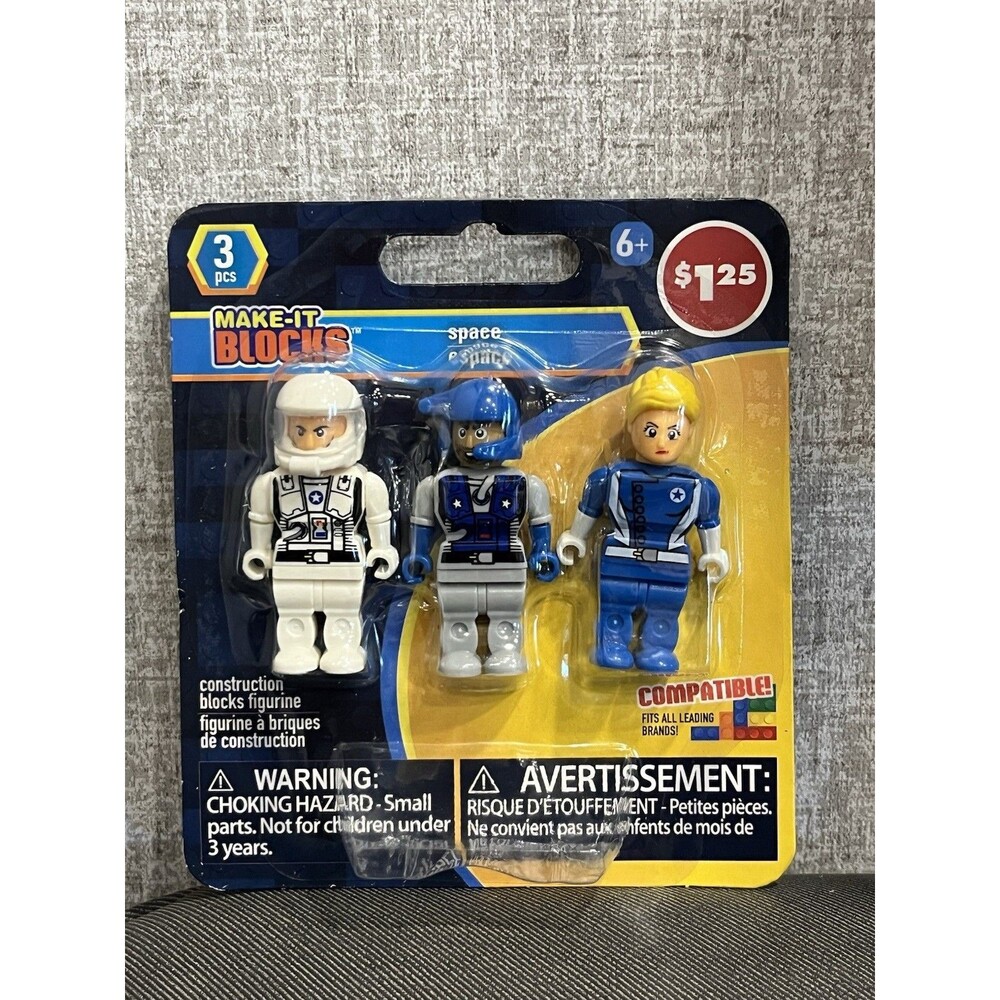 MAKE-IT BLOCKS- Space Explorers Mini Figures, Brand New Sealed